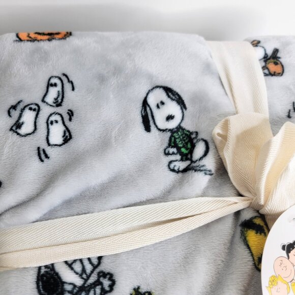 Peanuts Snoopy Halloween 60" x 90" - Twin VelvetSoft Mummy Berkshire Blanket NEW - Picture 6 of 9